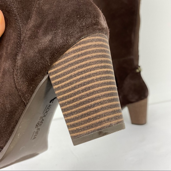 UGG Koolaburra Elinda Knee High Boots NEW Suede Brown Block Heel Western - Picture 9 of 14